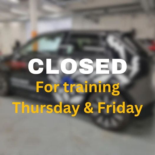 Closed For Training - 1st & 2nd June